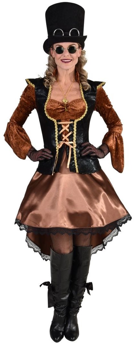 Steampunk Kostuum | Steampunk Piraat Kapitein Karin | Vrouw | Extra Small | Carnaval kostuum | Verkleedkleding